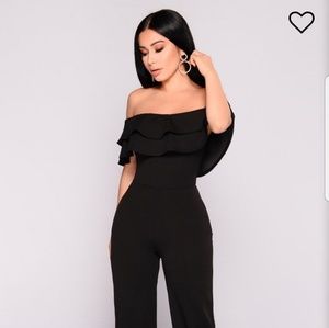 Ruffled Black Jumpsuit